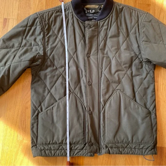 Filson Men’s Quilted Pact Jacket in dark otter green, small - Picture 7 of 9